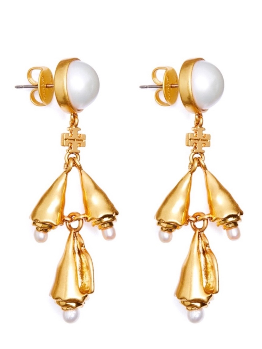 Tory Burch poetry of thing  chandelier Pearl Drop Cluster Earrings